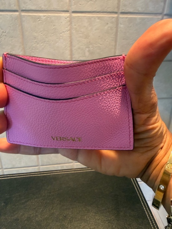 Versace La Medusa Pink Leather Cardholder / Wallet, NWOT - Picture 8 of 9